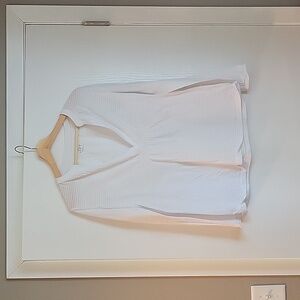 Loft, women's size small, white striped, long sleeve.